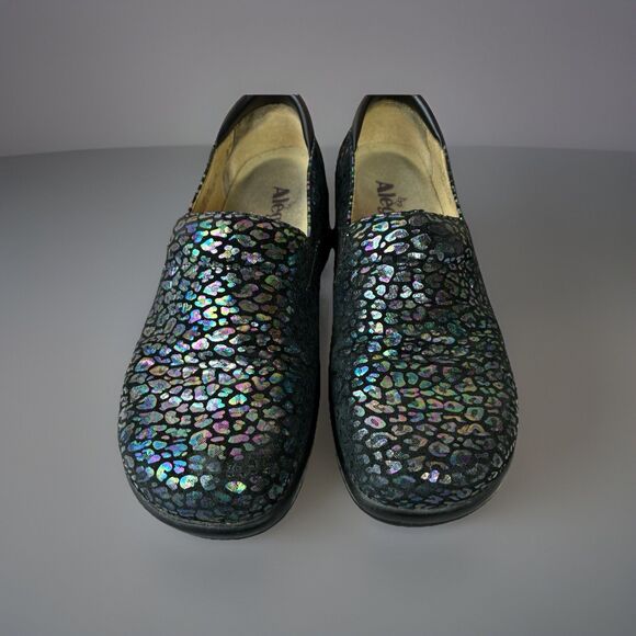 Alegria Shoes - Alegria Womens Comfort Shoes Size 38 US 8.5 Kel Black Purple Blue Shimmery